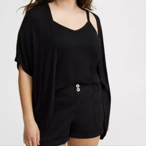 Torrid Open Front Cocoon Cardigan Deep Black Plus Size 3